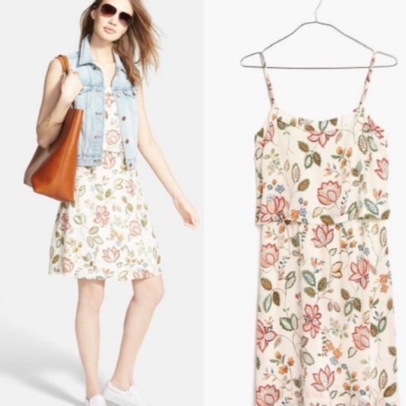 Madewell Dresses & Skirts - Madewell Silk Floral Overlay Dress
